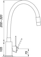 Dřezová baterie Sinks Flexia nákres