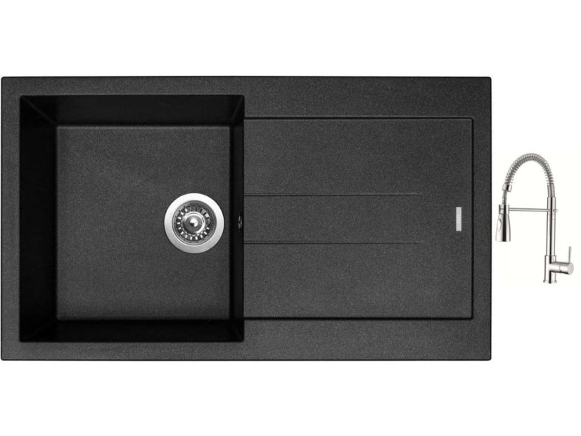 Set Sinks AMANDA 860 Metalblack + baterie Sinks MIX 35 PROF S chrom