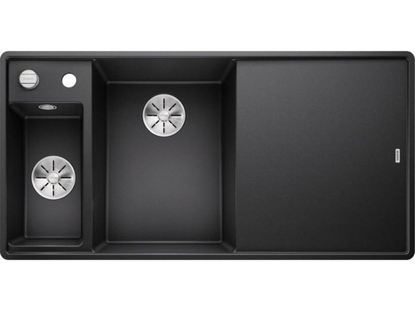 Granitový drez Blanco AXIA III 6 S-F InFino antracit drev.kráj.doska drez vľavo s exc.