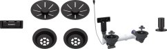Odtoková sada 2x3 1" InFino pro dvě vaničky, přepad C-overflow, + táhlo, černá matná