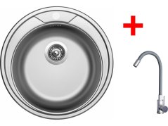 Sinks ROUND 510 + ELASTA nerez/šedá
