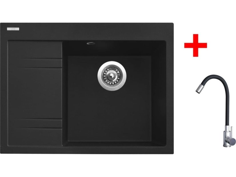 Sinks RIM 650 P Metalblack + Elasta nerez/čierná