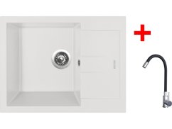 Sinks AMANDA 650 Milk + Elasta nerez/černá