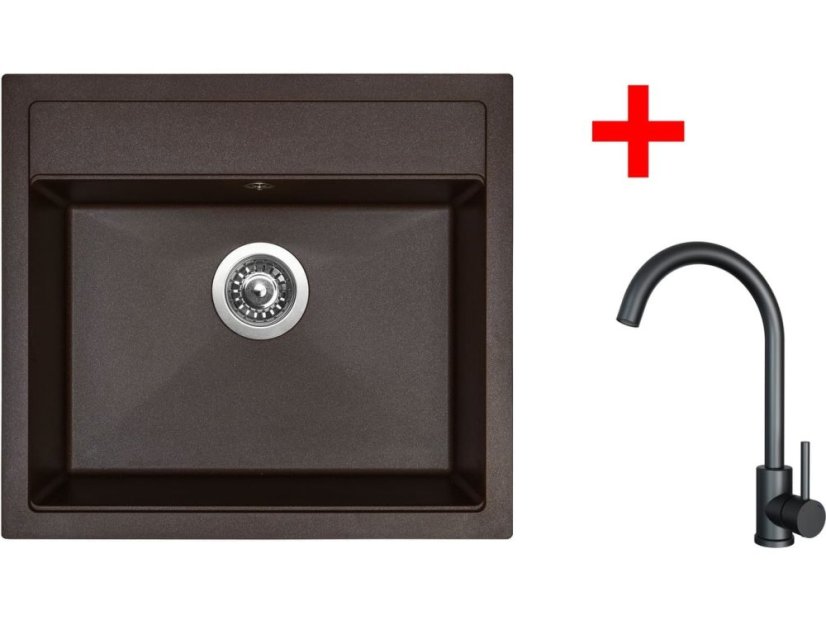 Set Sinks Solo 560 Marone + Arco černá matná
