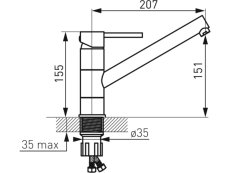 Dřezová baterie Novaservis Fiesta chrom 3