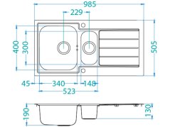 Nerezový drez Alveus Line Maxim 10 FS