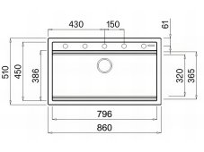 Granitový dřez Elleci Best 360 K86 nákres