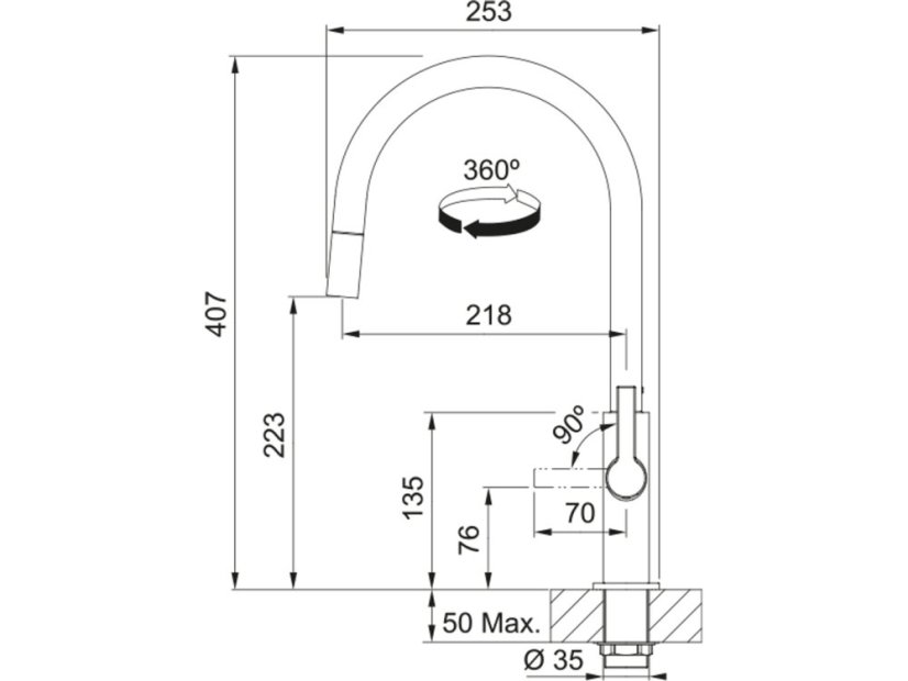 Kuchyňská batéria Franke FS 2839.901 MARIS SLIM Matná čierna