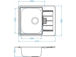 Nerezový drez Alveus LINE 60 Dekor - 1