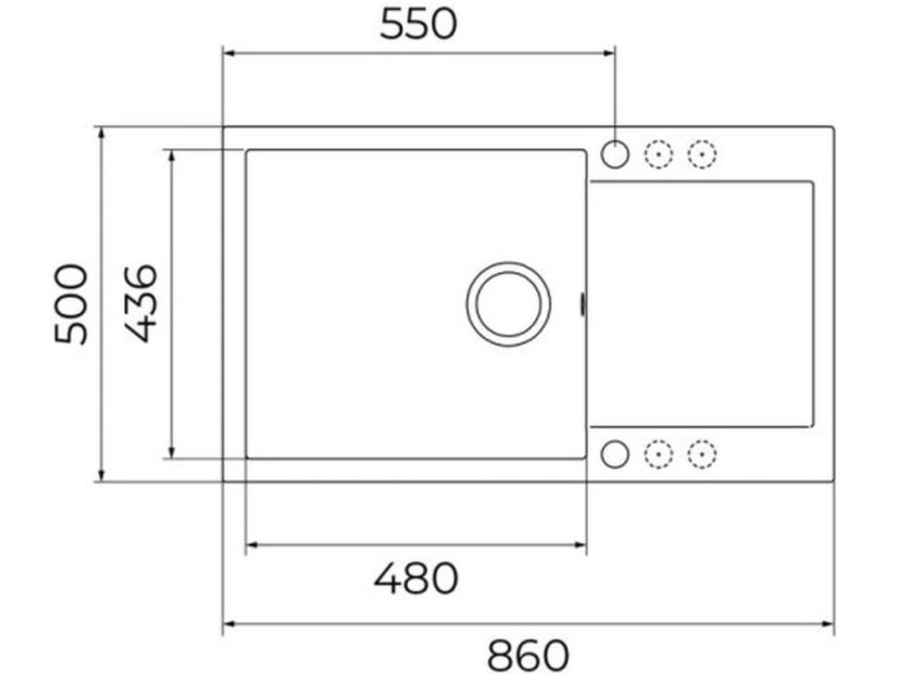Granitový dřez Teka Clivo 60 B-TQ 1B 1D Bílá