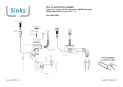 Sifon  3  1/2 " pro granitové dřezy s extra úsporou místa a s exc. ovladačem (clic-clac)