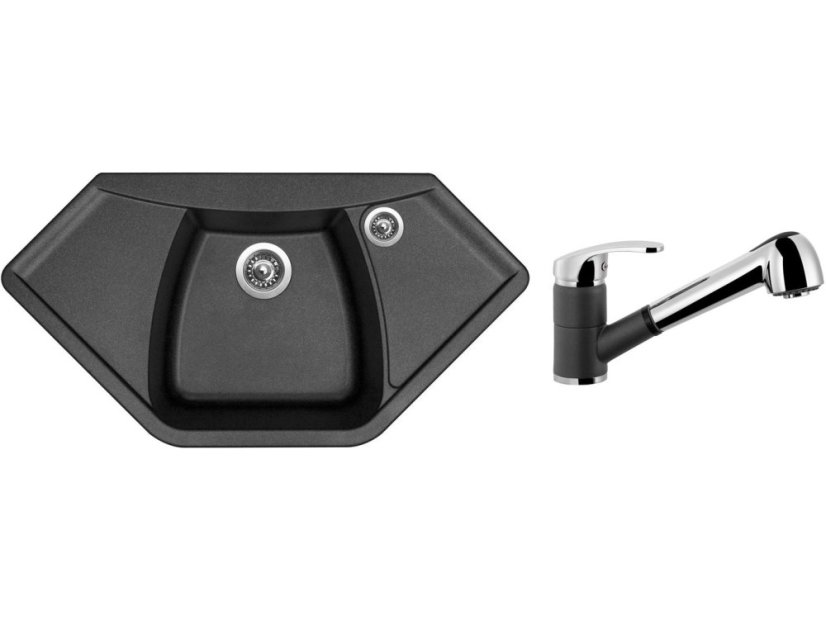 Set Sinks NAIKY 980 Metalblack + baterie Sinks LEGENDA S Metalblack