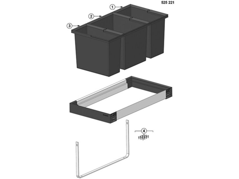 Odpadkový koš Blanco Flexon II Low 80/3 instalace