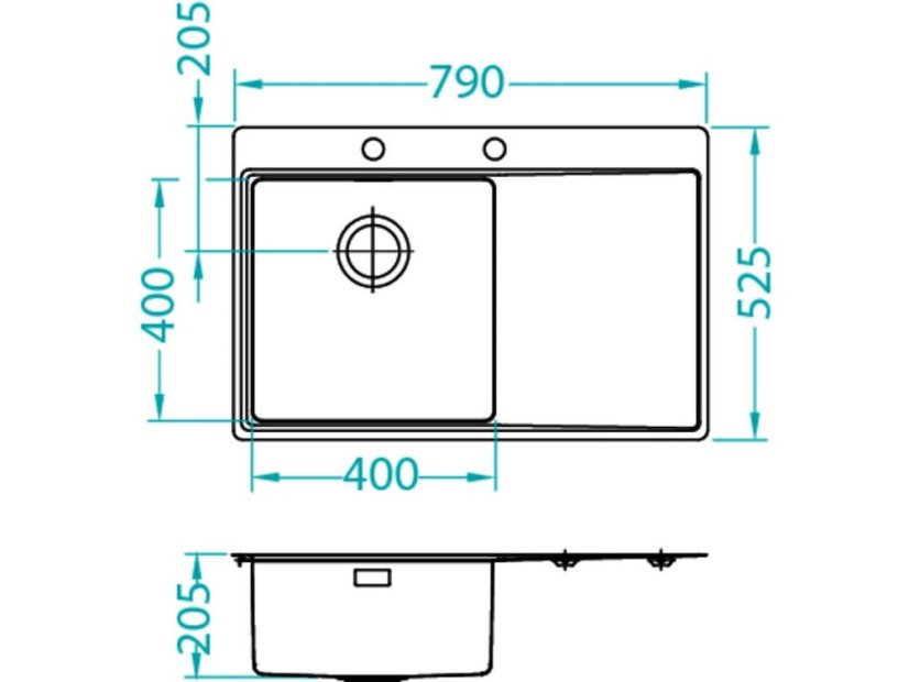 Nerezový drez Alveus PURE 40 pravý