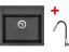 Set Sinks Solo 560 Metalblack + Elasta S nerez/čierná