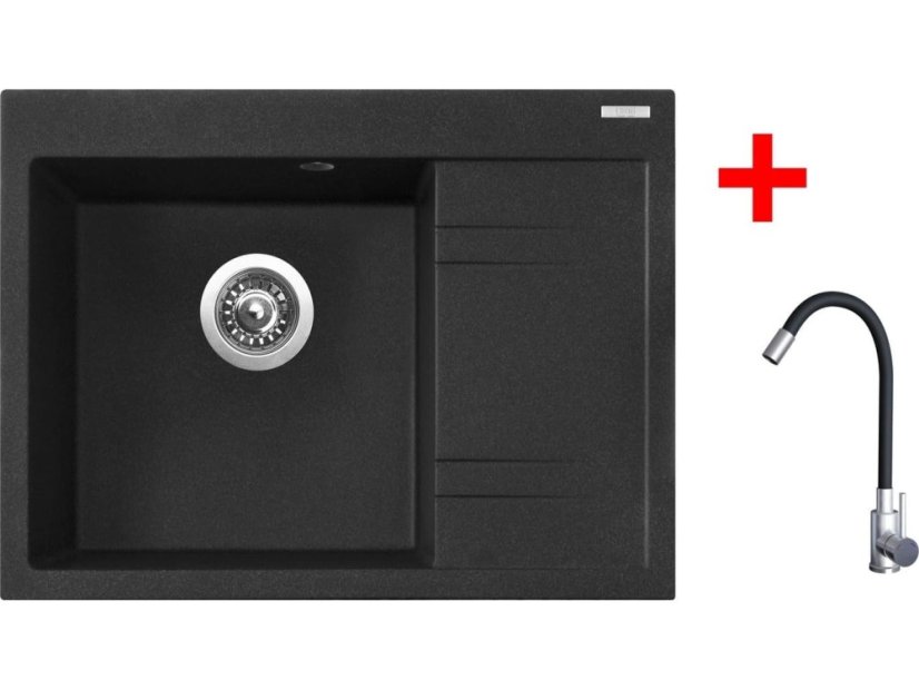 Sinks RIM 650 L Granblack + Elasta nerez/černá