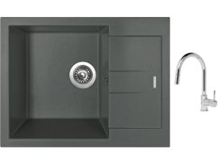 Set Sinks AMANDA 650 Titanium + baterie Sinks MIX 35 P chrom