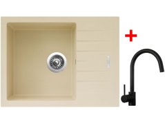 Sinks PERFECTO 650 Sahara + Vitalia čierná matná