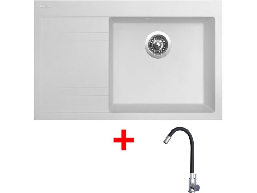 Set Sinks RIM 780 P Milk + Elasta nerez/černá