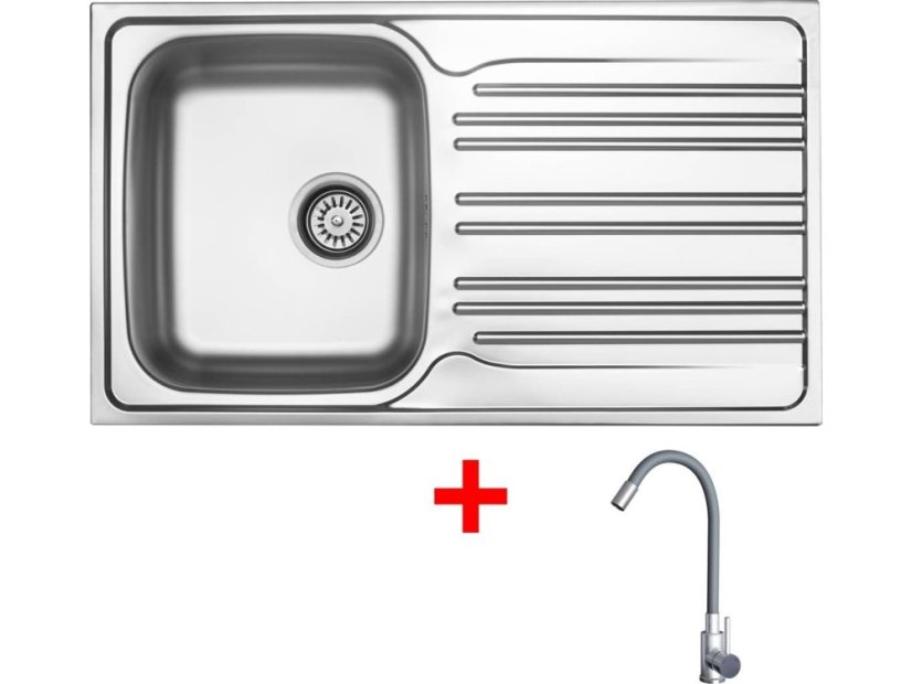 Sinks STAR 860 + ELASTA nerez/sivá