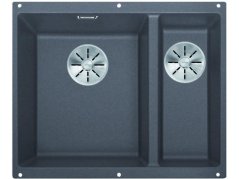 Granitový drez Blanco SUBLINE 340/160 U InFino sivá skala bez tiahla drez vľavo