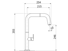 Dřezová baterie Sinks EVA P - N6 Nanoblack