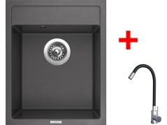 Sinks CLASSIC 400 Titanium + Elasta nerez/černá