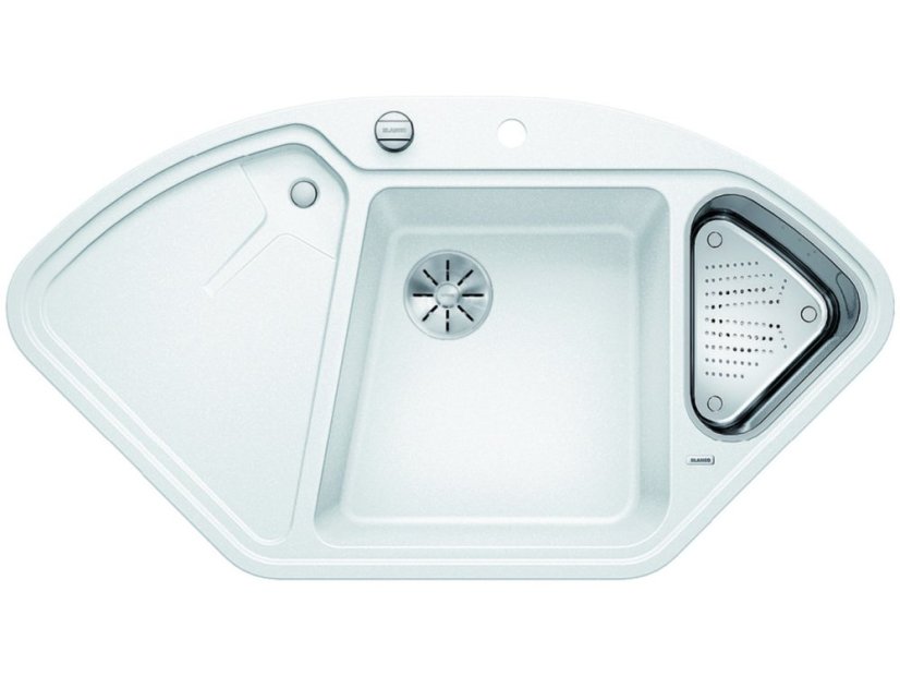 Granitový drez Blanco DELTA II-F InFino biela s excentrom