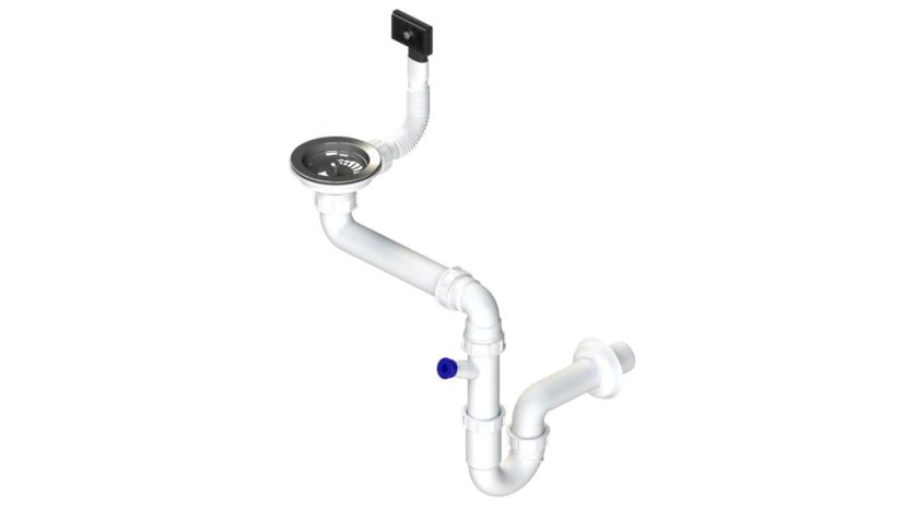 Sifon 3 1/2" pro nerez. dřezy s úsporou místa