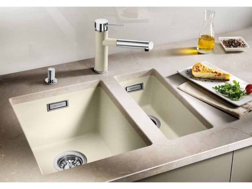 Granitový dřez Blanco SUBLINE 320-U Silgranit tartufo s táhlem