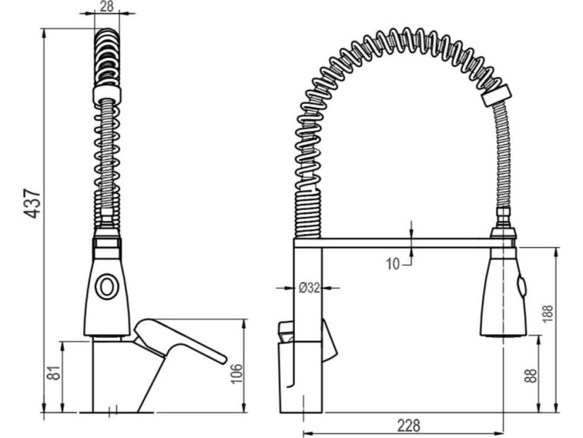Dřezová baterie se sprškou Nobless Tina chrom