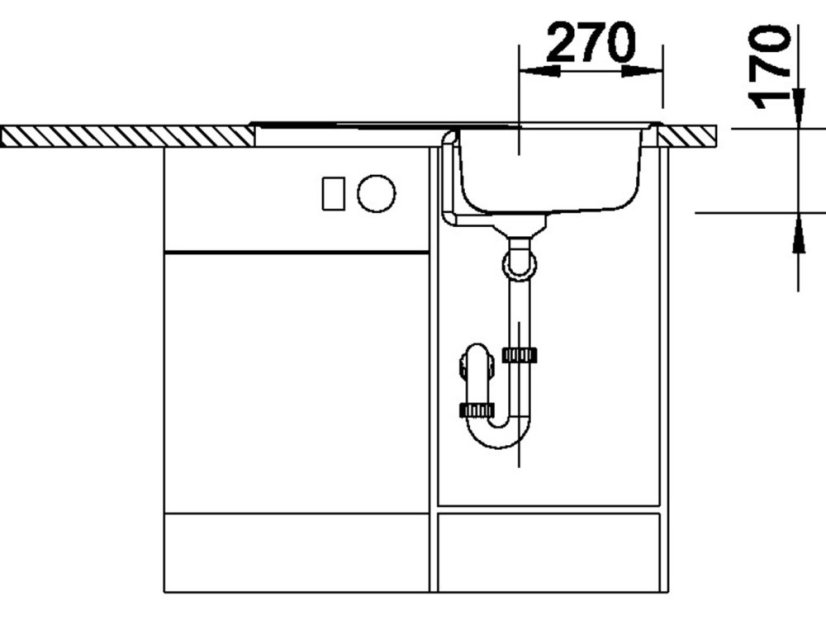 Nerezový dřez Blanco TIPO 45 S Compact  nákres1