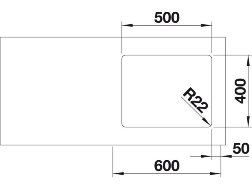 Nerezový drez Blanco ANDANO 500 U InFino Nerez hodvábny lesk