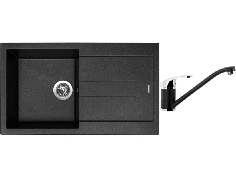 Set Sinks AMANDA 860 Metalblack + baterie Sinks PRONTO Metalblack