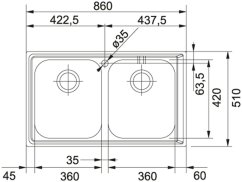 Nerezový drez Franke NEX 620 Nerez