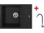 Sinks AMANDA 650 Granblack + Elasta nerez/černá