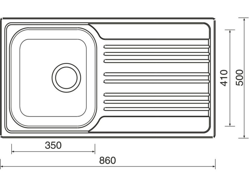 Nerezový drez Sinks STAR 860 V 0,6mm matný