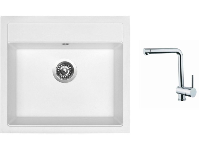 Set Sinks SOLO 560 Milk + baterie Sinks MIX 3 chrom