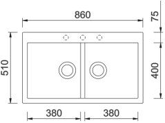 Set Sinks AMANDA 860 DUO Metalblack + batéria Sinks SLIM S2 kartáčovaná