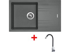 Sinks LINEA 780 Titanium + Elasta nerez/černá