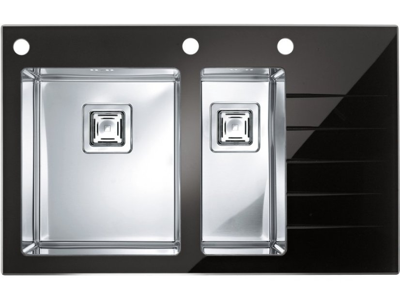 Sklenený drez Alveus Crystalix 20 P Čierny