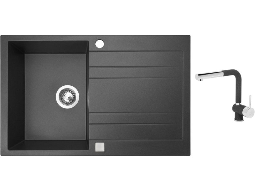 Set Sinks GRANDE 800 Granblack + baterie Sinks MIX 3 P Granblack