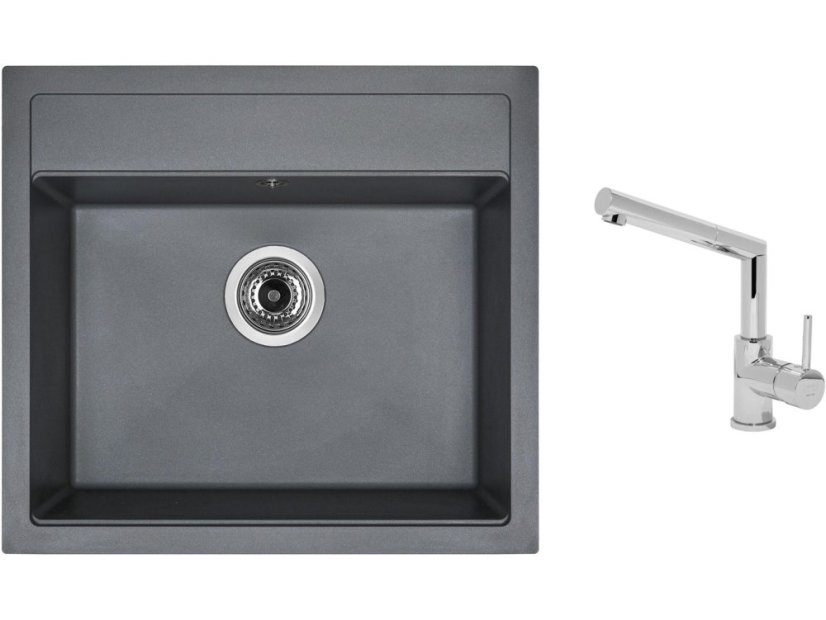 Set Sinks SOLO 560 Titanium + batéria Sinks MIX 350 P chróm