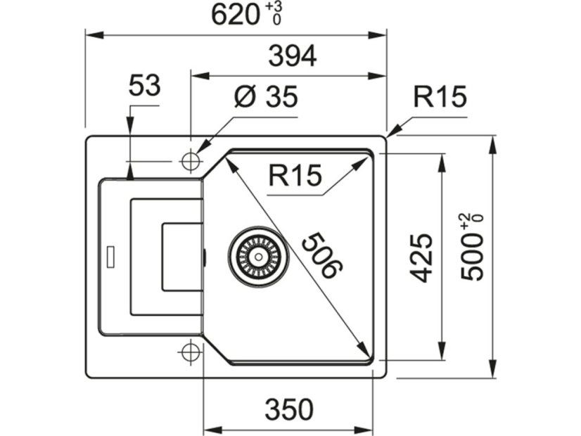 Granitový dřez Franke UBG 611-62 Bílá-led