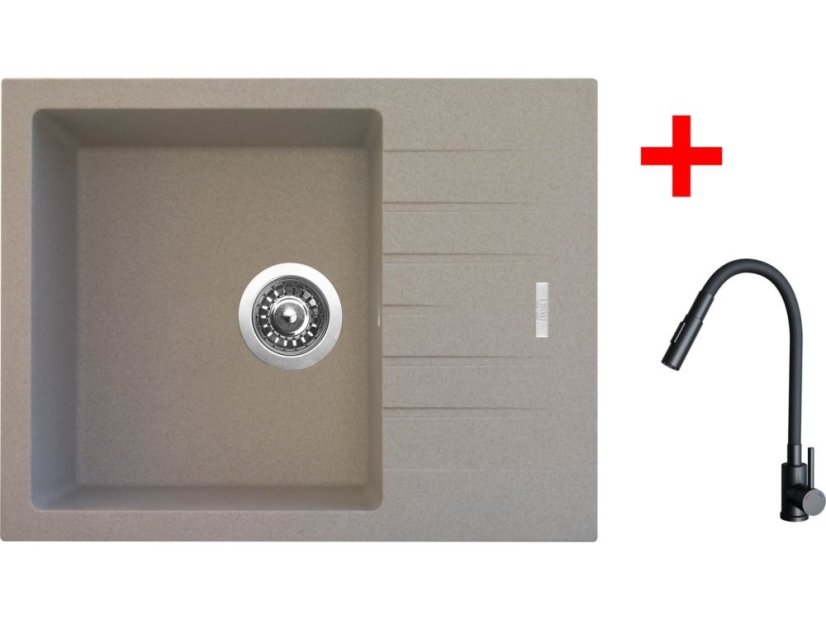 Sinks PERFECTO 650 Avena + ELASTA S čierná matná