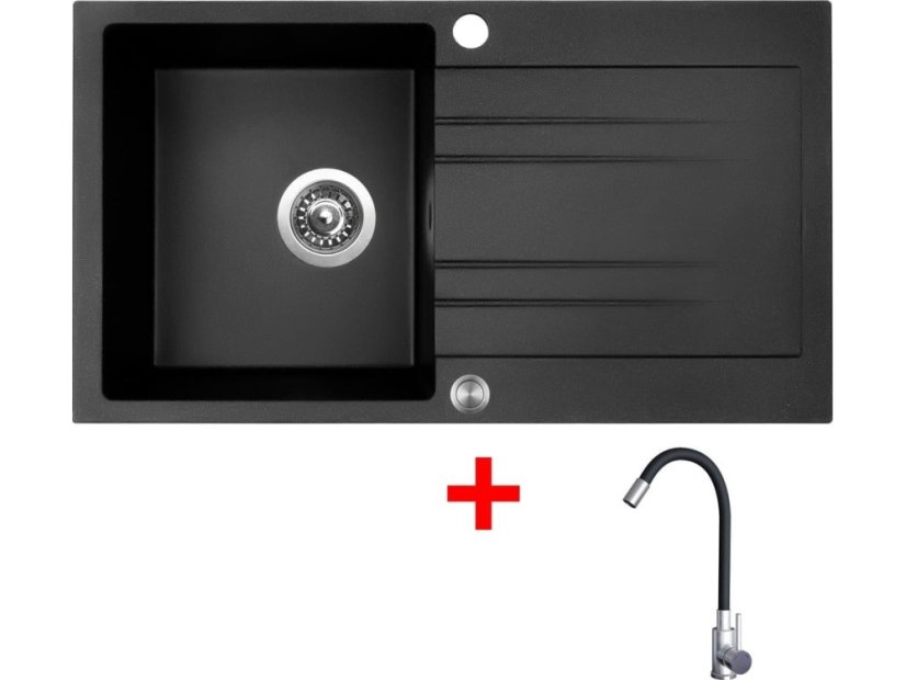 Sinks RAPID 780 XC Granblack + Elasta nerez/čierná