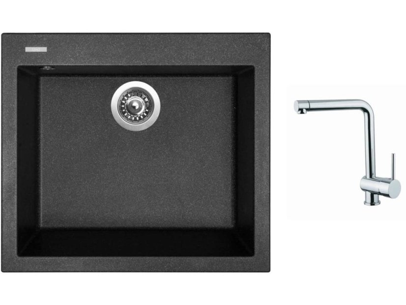 Set Sinks CUBE 560 Granblack + baterie Sinks MIX 3 chrom