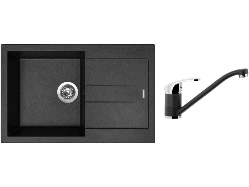 Set Sinks AMANDA 780 Granblack + batéria Sinks Pronto Grandblack
