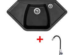 Set Sinks Naiky 980 Pureblack + Elasta nerez/čierná