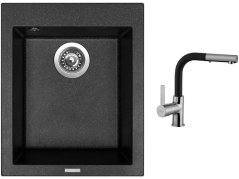 Set Sinks CUBE 410 Granblack + baterie Sinks ENIGMA S Grandblack Set Sinks CUBE 410 Granblack + baterie Sinks ENIGMA S Grandblack